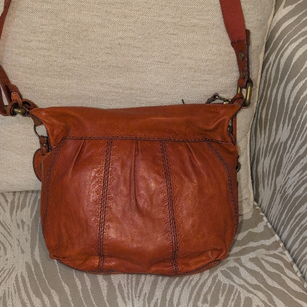 Fossil Talita Burnt Orange Leather Crossbody Bag - Picture 4 of 16